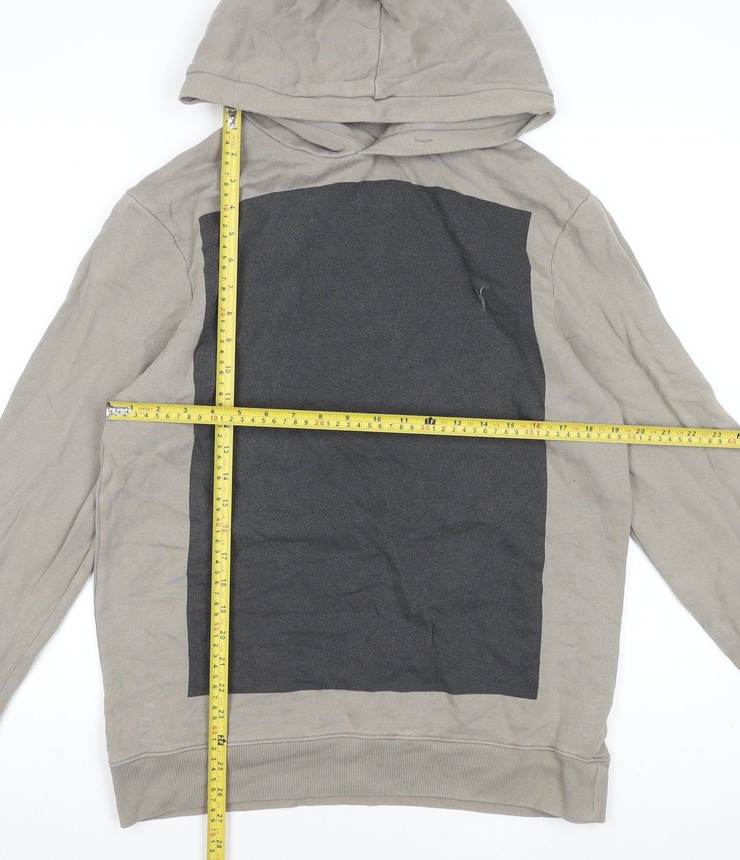 AllSaints Men's Beige Small Pullover Hoodie 100% Cotton