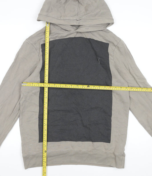 AllSaints Men's Beige Small Pullover Hoodie 100% Cotton