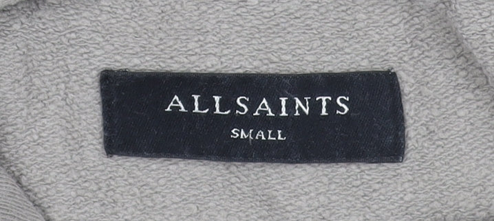 AllSaints Men's Beige Small Pullover Hoodie 100% Cotton