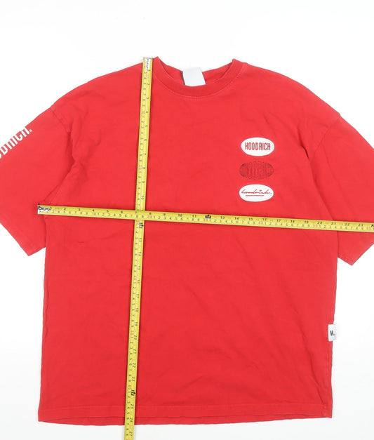 Hoodrich Men's Red Graphic Print Crew Neck T-Shirt XS