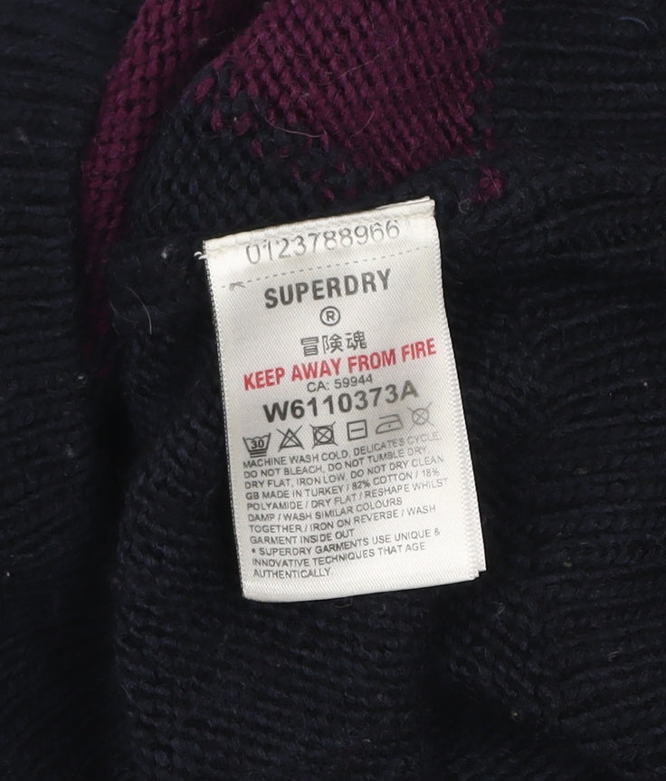 Superdry Women's Multicoloured Argyle Knit Jumper UK 14