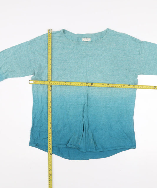 Fat Face Women's Blue Long Sleeve Cotton T-Shirt UK 14