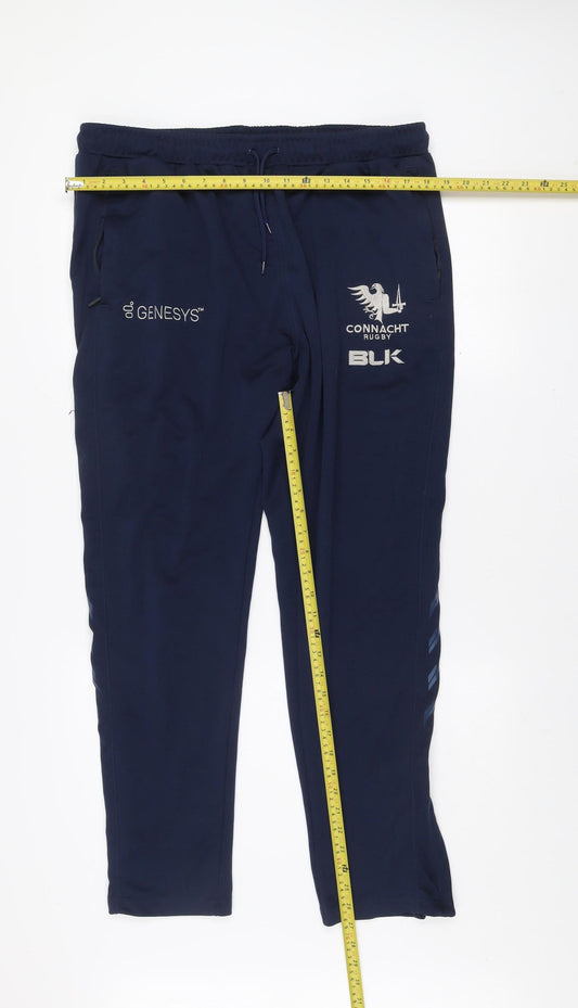 BLK Connacht Rugby Men's Blue Tapered Track Pants Size L