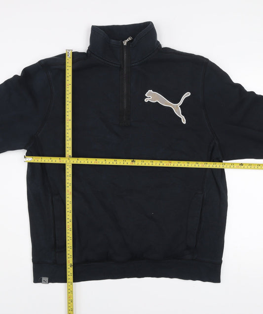Puma Men’s Black XL 1/4 Zip Sports Sweatshirt Lifestyle Logo Top