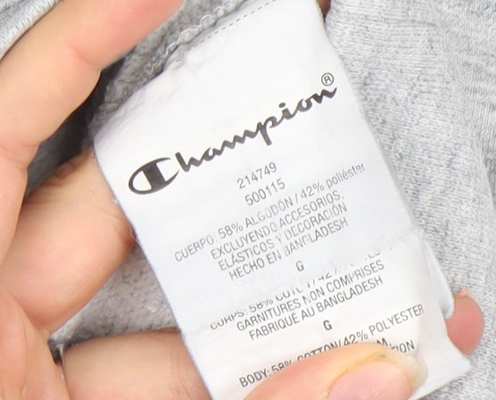 Champion Womens Grey Pullover Hoodie L 58% Cotton 42% Polyester