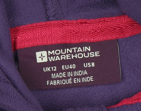 Mountain Warehouse Women’s Purple Fleece Hoodie UK 12 Half Zip