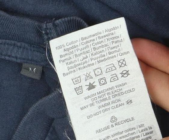 Jack & Jones Mens Blue Originals Graphic Crew Neck Cotton T-Shirt Size M