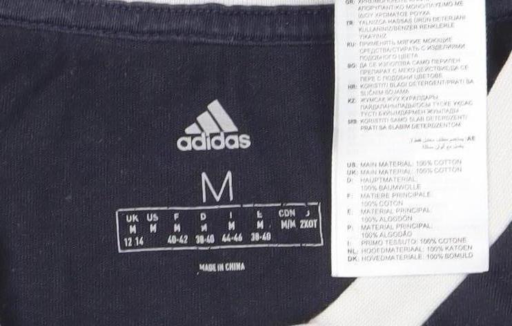 Adidas Womens Blue Short Sleeve Crew Neck Sports T-Shirt Size 12