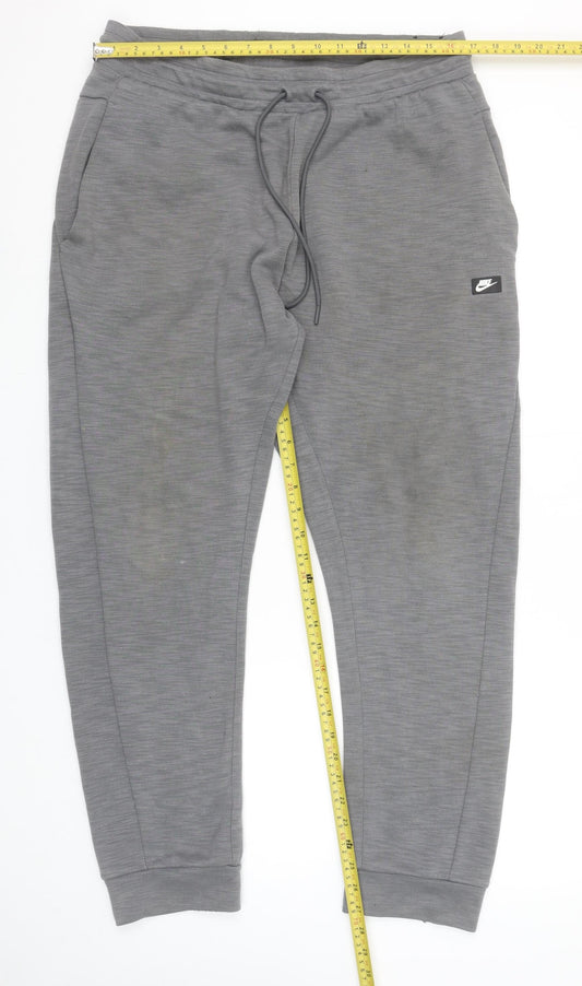 Nike Men's Grey Jogger Trousers XL Cotton Blend Casual