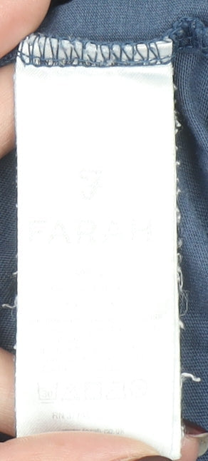 Farah Men's Blue Crew Neck Cotton Short Sleeve T-Shirt L Regular Fit