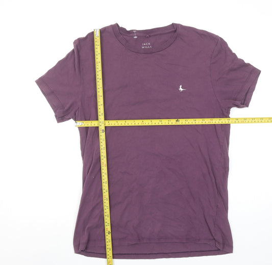 Jack Wills Men's Purple Cotton Crew Neck T-Shirt Size M