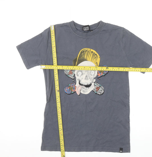 Animal Boys Grey Skull Graphic Short Sleeve Cotton T-Shirt 11-12 Years