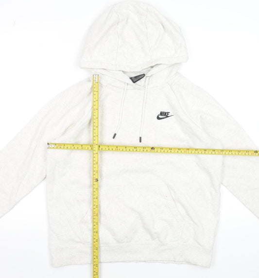 Nike Women’s Grey Hoodie Medium Pullover Fleece Cotton Blend
