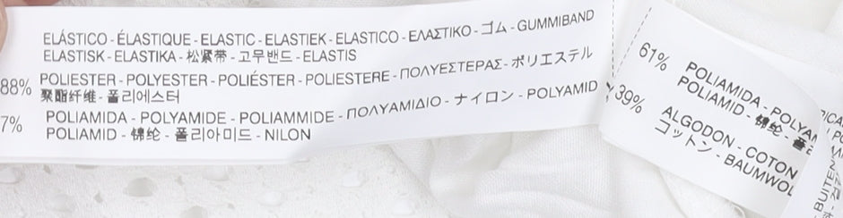 Zara Women White A-Line Lace Skirt Size 10 Knee Length Elastic Waist