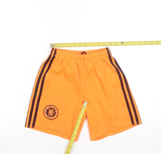Adidas Boys Orange Chelsea Football Club Athletic Shorts Size S