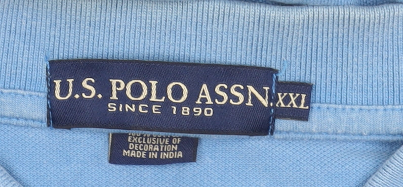 U.S. Polo Assn. Men's Blue 2XL Cotton Short Sleeve Polo Shirt