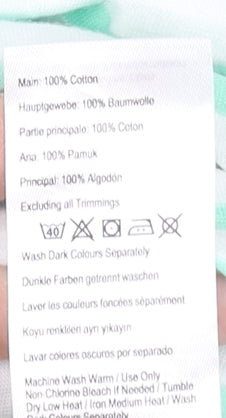 Joules Womens White Green Striped Cotton T-Shirt UK 18