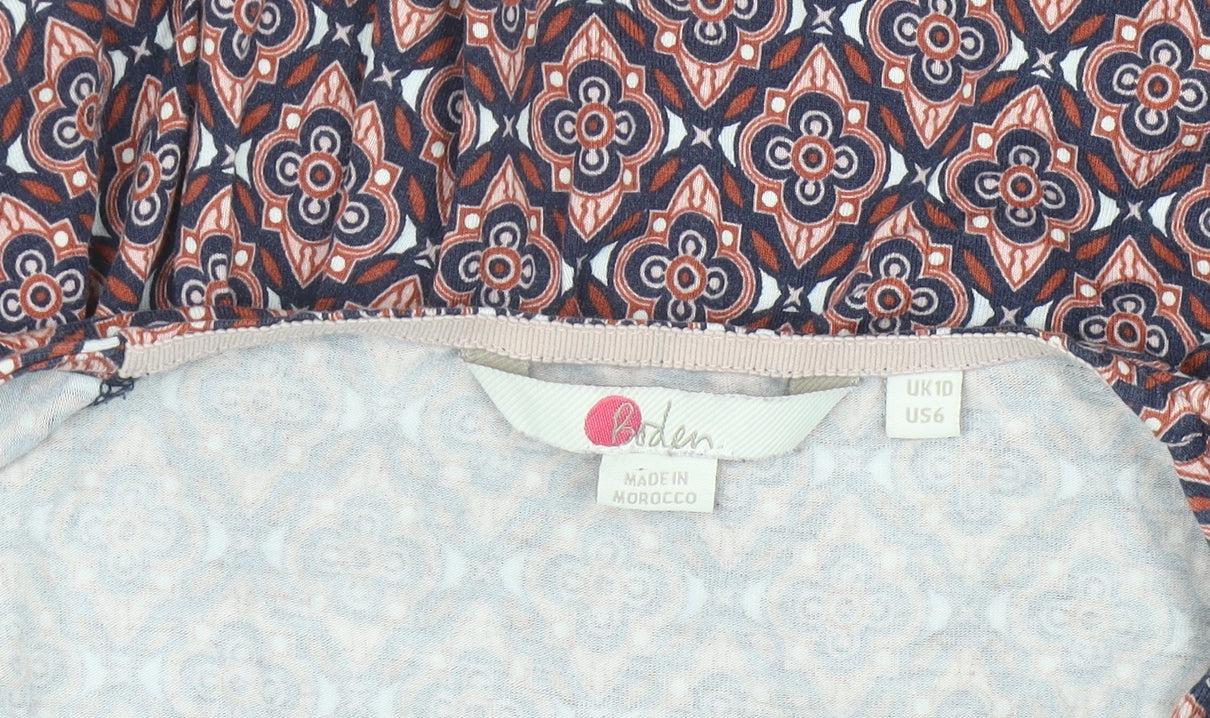 Boden Women’s Multicoloured Geometric Wrap Blouse UK 10