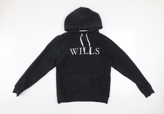 Mens UK S Regular Jack Wills Black Pullover Hoodie