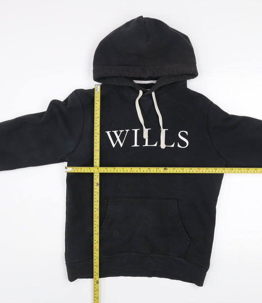 Jack Wills Men’s Black Pullover Hoodie Small Logo Fleece Sweatshirt