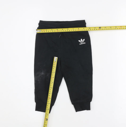 Adidas Unisex Baby Black Jogger Sweatpants 12-18 Months Cotton Blend