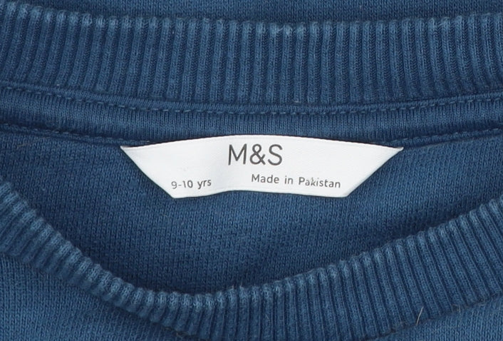 Marks and Spencer Girls Blue Space Graphic Pullover Sweatshirt 9-10 Years