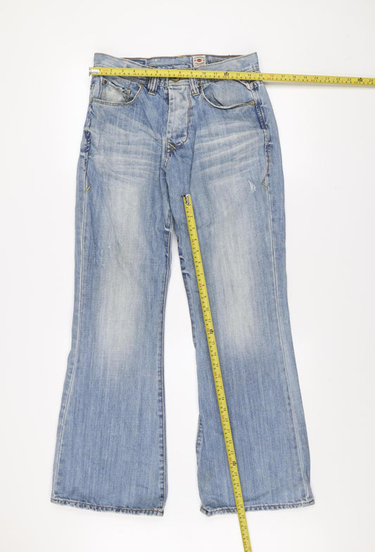 Jack & Jones Men's Blue Flared Denim Jeans Size 30x30