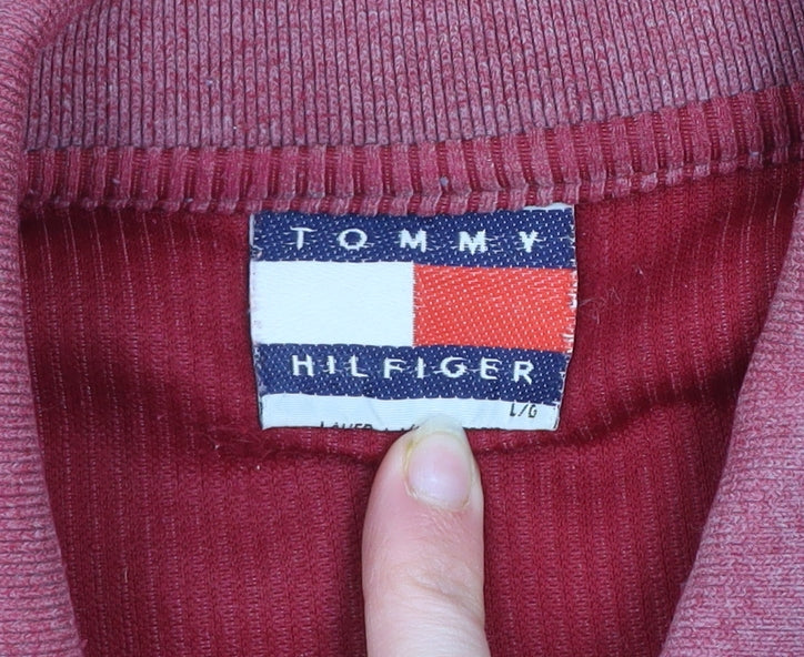 Tommy Hilfiger Men's Red Cotton Polo Shirt L Regular Fit