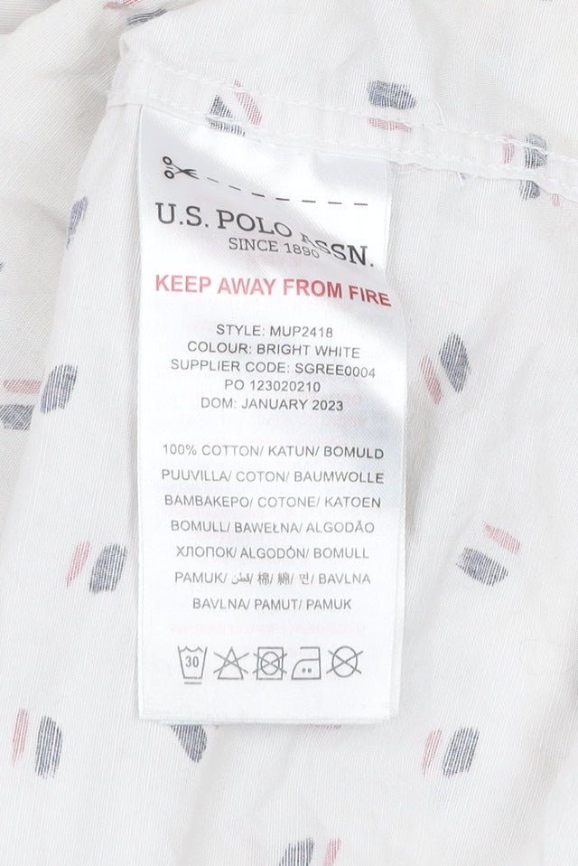 U.S. Polo Assn. Men's White 2XL Short Sleeve Button-Up Shirt