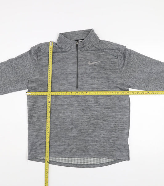 Nike Men's Grey Dri-FIT Running 1/2 Zip Athletic Sweatshirt M