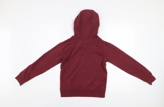 Jack Wills Girls Red Pullover Hoodie 9-10 Years Fleece Cotton Logo Sweatshirt