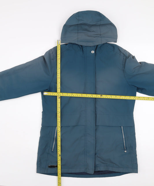 Regatta Women's Blue Mid-Length Waterproof Hooded Parka Jacket Size 12