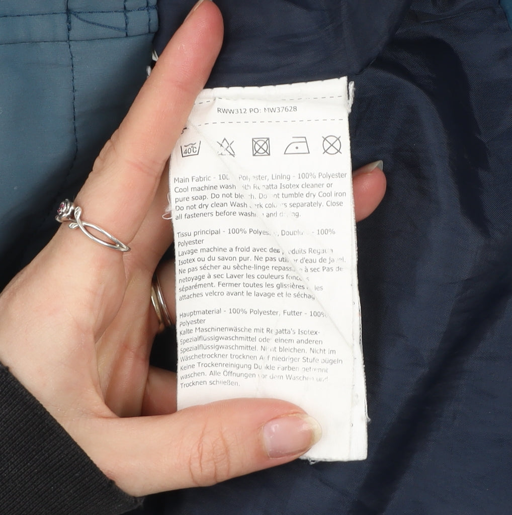 Regatta Women's Blue Mid-Length Waterproof Hooded Parka Jacket Size 12