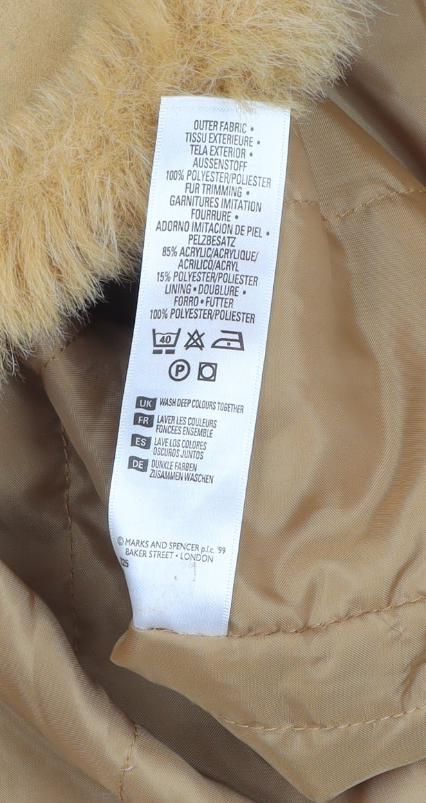 Marks and Spencer Girls Beige Faux Fur Lined Waistcoat 13-14 Years
