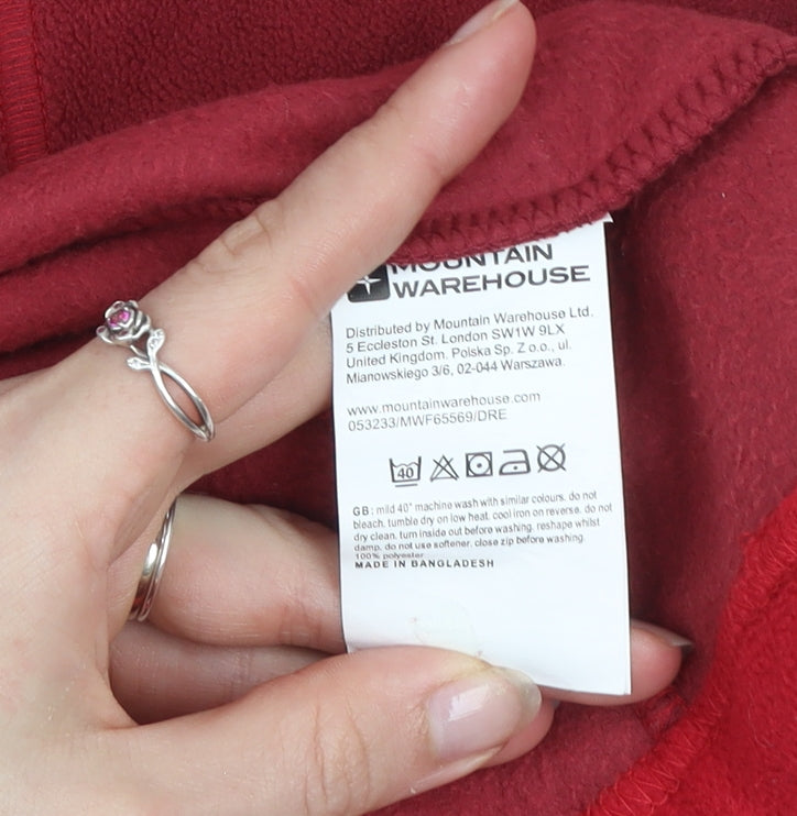Mountain Warehouse Women Red Fleece 1/4 Zip Pullover UK 14