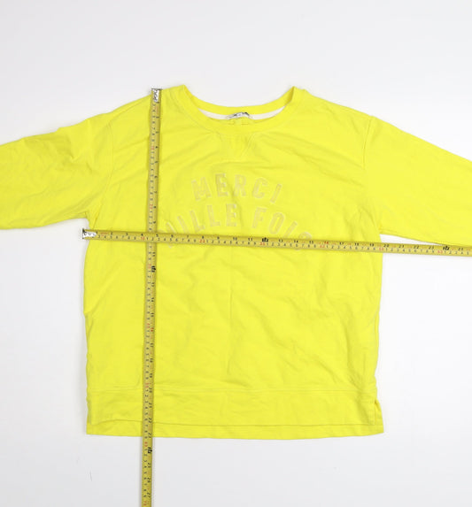 Sandwich Women Yellow Merci Mille Fois Pullover Sweatshirt M
