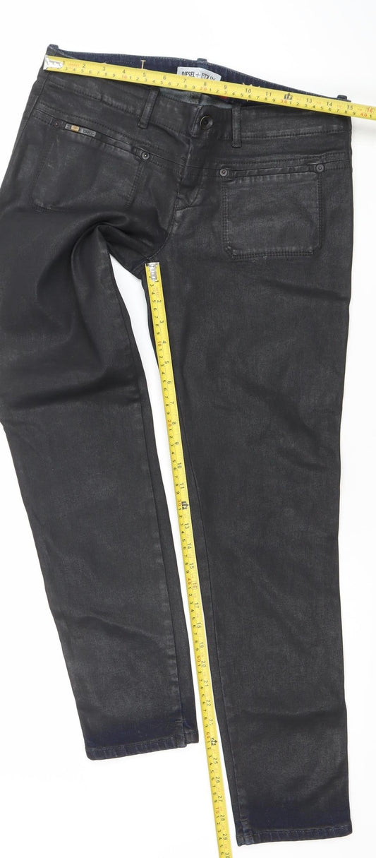 Diesel + Edun Women's Black Straight Denim Jeans Size 31 Regular Fit