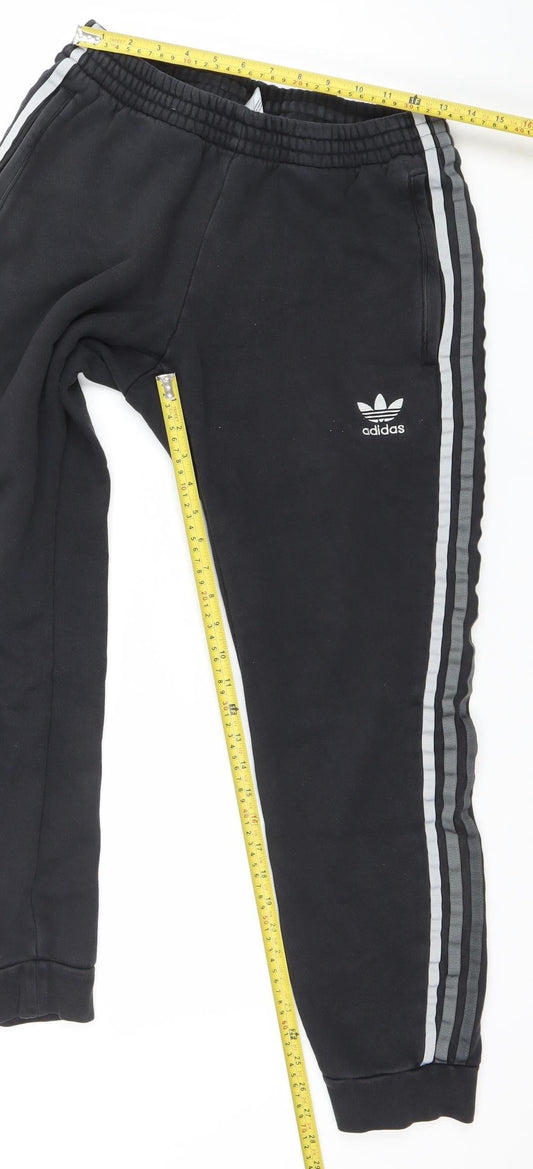 Adidas Men's Black Jogger Trousers Size M Fleece Activewear