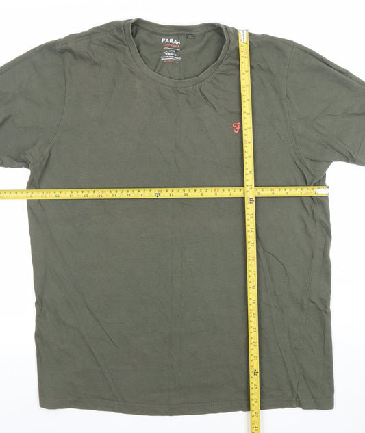 Farah Men's Green Cotton Crew Neck Short Sleeve T-Shirt Size L
