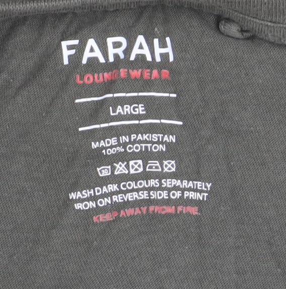 Farah Men's Green Cotton Crew Neck Short Sleeve T-Shirt Size L