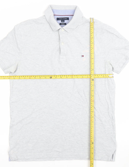 Tommy Hilfiger Men's Grey Slim Fit Polo Shirt Size L
