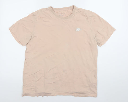 Womens UK Size M Nike Beige Cotton T-Shirt