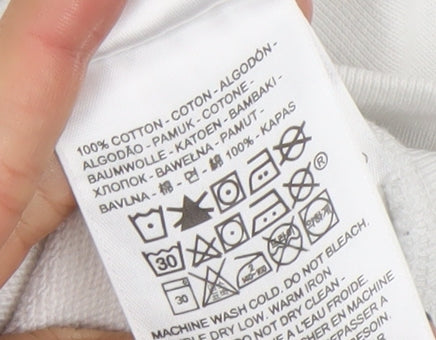 Levi's Women's White Logo Crew Neck Cotton Sweatshirt Size M