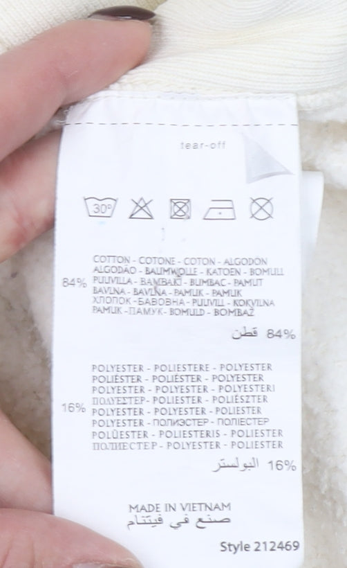 Champion Men's Ivory Reverse Weave Pullover Hoodie Medium