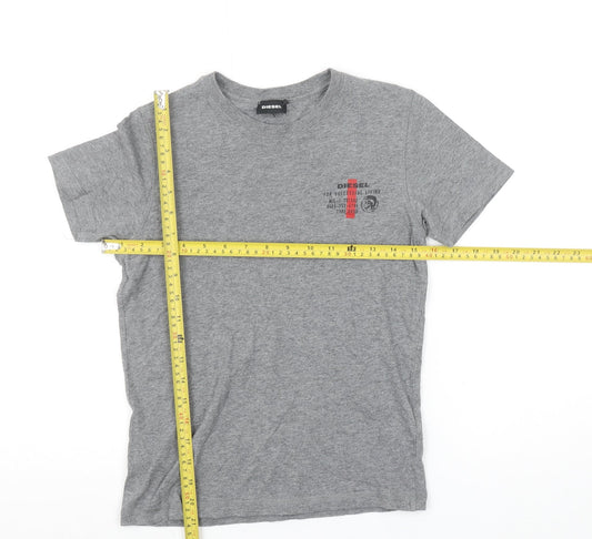 Diesel Boys Grey 10 Years Basic Logo Cotton T-Shirt