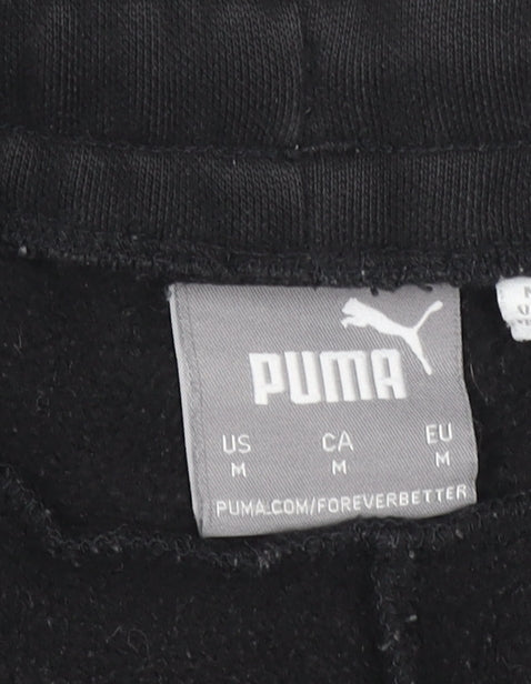 Brand and care label for Puma Women’s Black Jogger Sweatpants M Fleece Elastic Waist