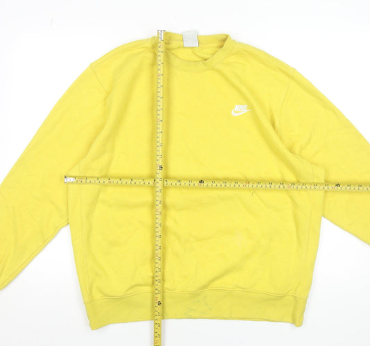 Nike Men's Yellow Pullover Sweatshirt Size L Crew Neck