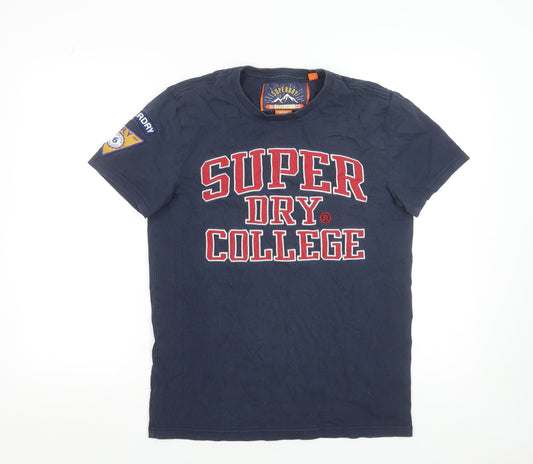 Mens UK Size M Superdry Blue Cotton T-Shirt