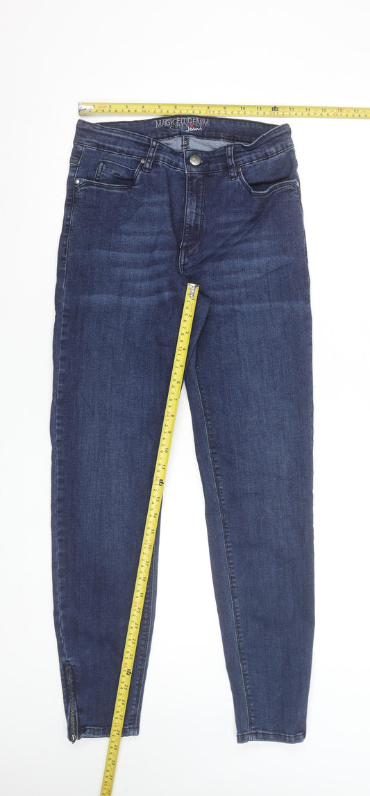 C.RO Magic Fit Women's Blue Ankle Zip Slim Jeans Size 10