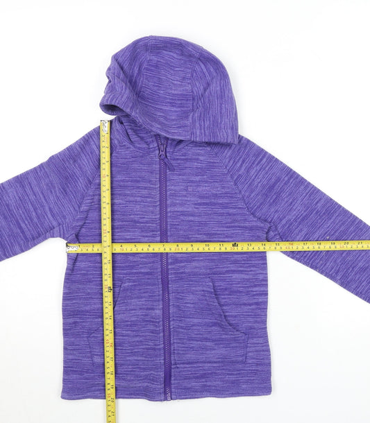 Mountain Warehouse Girls Purple Hooded Zip Fleece Jacket 9-10 Years